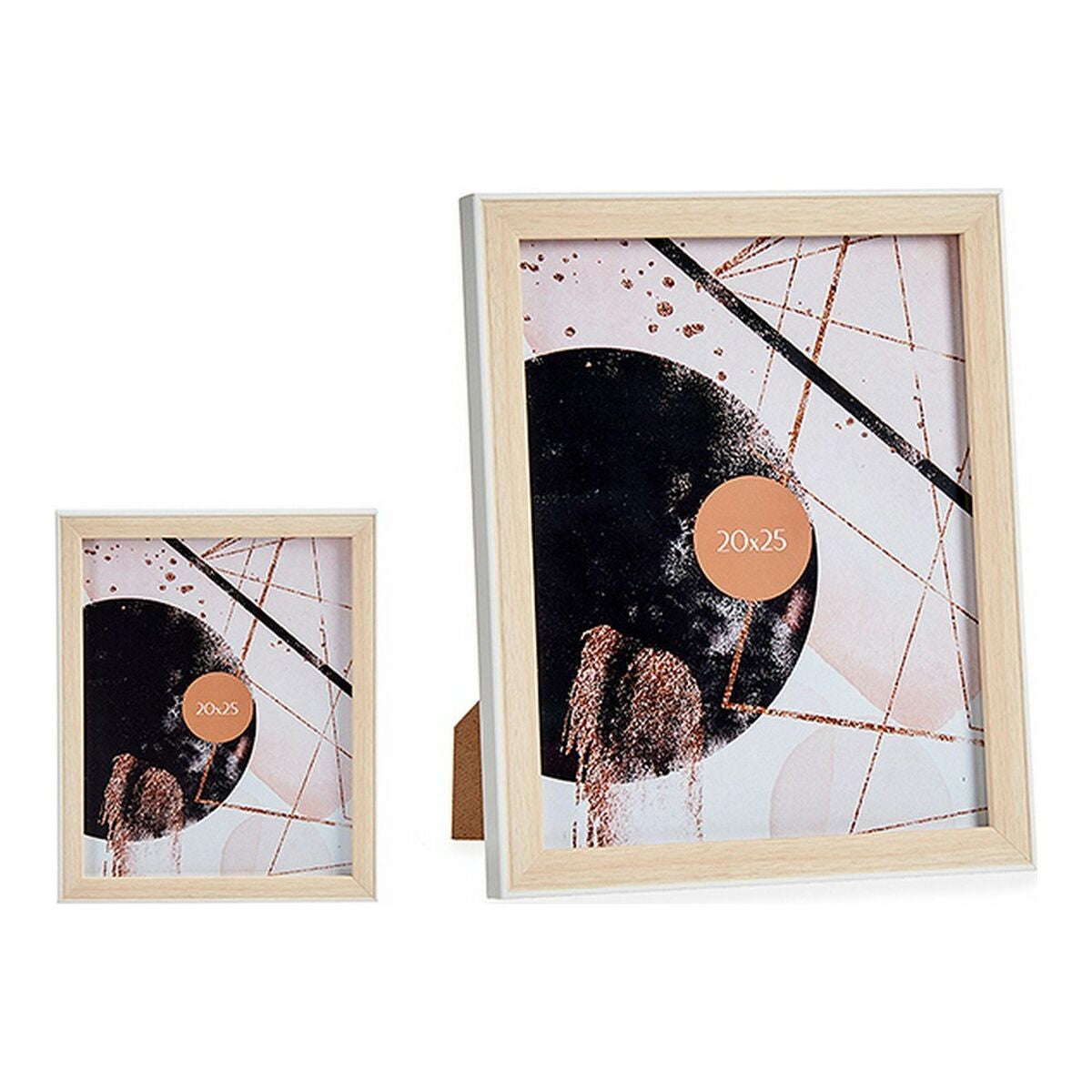 Cadre photo Gift Decor Blanc Marron Bois verre polypropylène Plastique