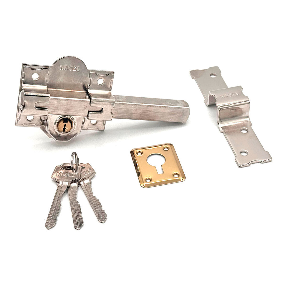 Serrure de sécurité Micel crr09 86l/50 Acier nickel 50 mm Recouvrir