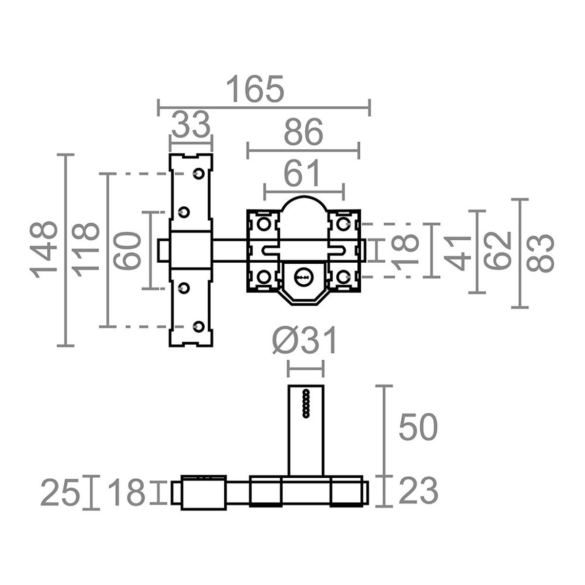 Serrure de sécurité Micel crr11 86l/50 Acier Laiton 50 mm Recouvrir
