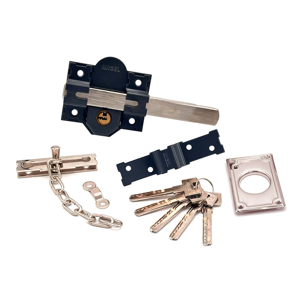 Serrure de sécurité Micel crr11 86l/50 mm Acier Gris 50 mm Recouvrir