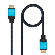 Câble HDMI NANOCABLE 10.15.3701 V2.0 Noir/Bleu 1 m 4K Ultra HD