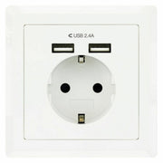 Prise Murale avec 2 Ports USB NANOCABLE 10.35.0010 5 V 2,4 A