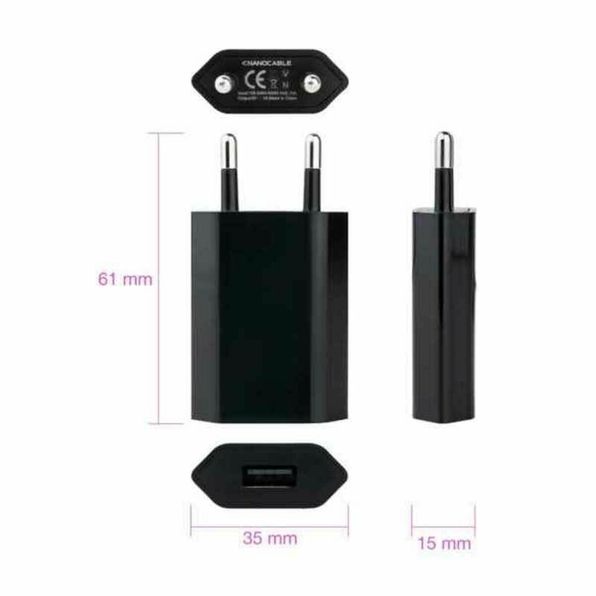 Chargeur USB TooQ 10.10.2002 Noir 5 W