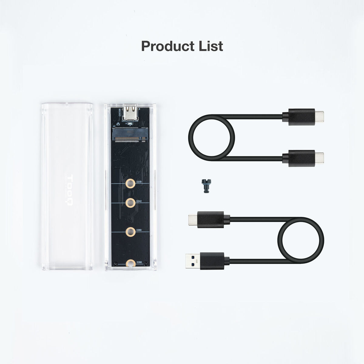 Protection pour disque dur TooQ TQE-2200 Transparent USB USB-C