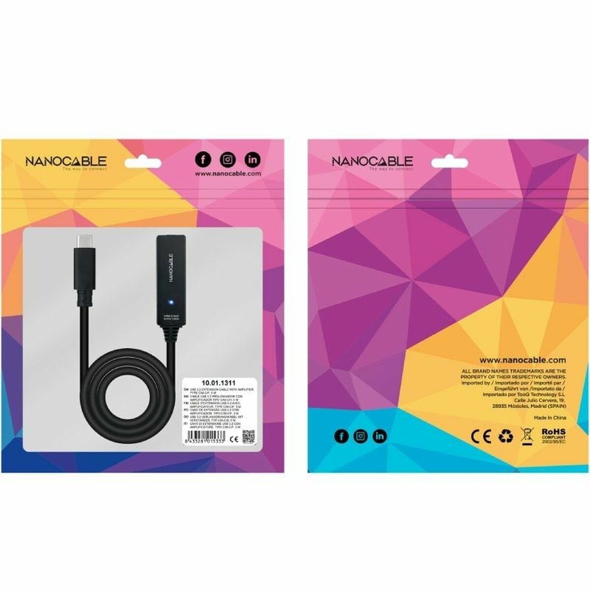 Câble USB NANOCABLE 10.01.1311