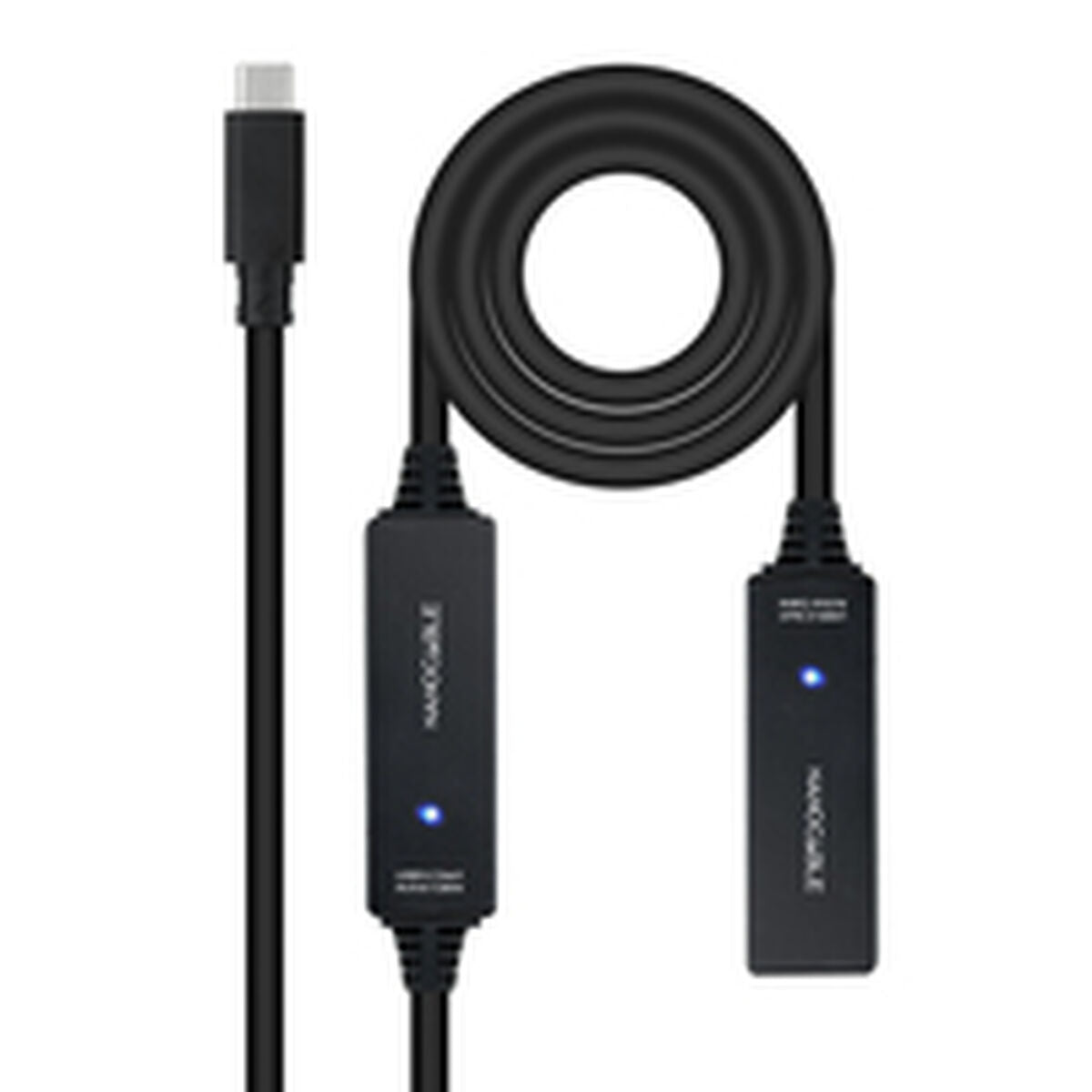 Câble USB NANOCABLE Cable USB 3.2 amplif. C/M-C/H 10 m Noir