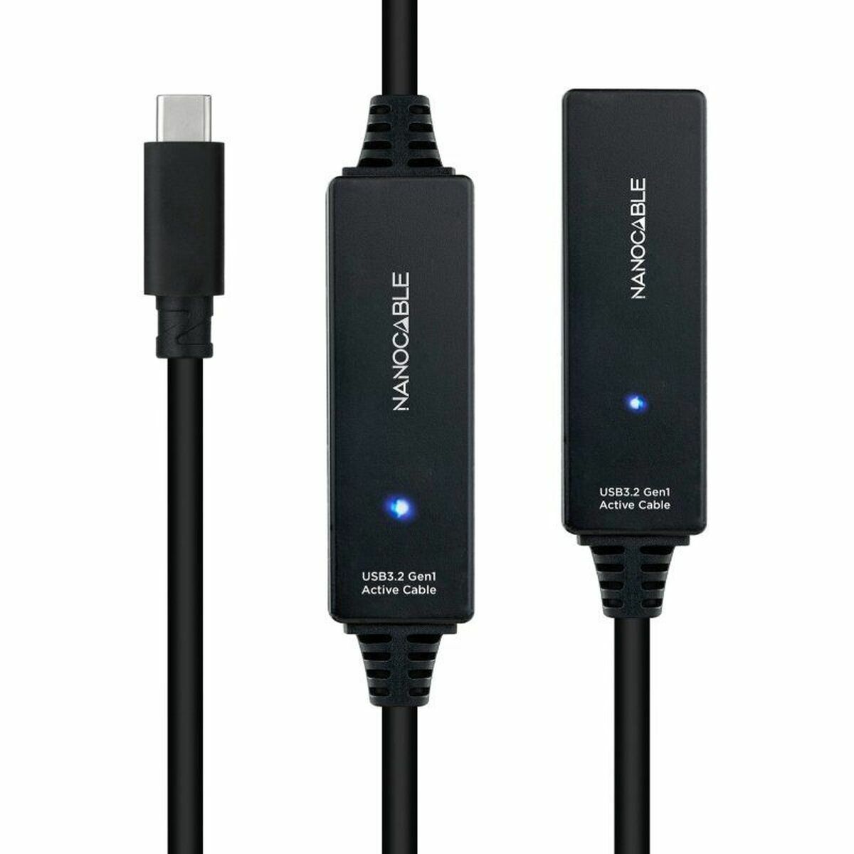 Câble USB NANOCABLE Cable USB 3.2 amplif. C/M-C/H 10 m Noir
