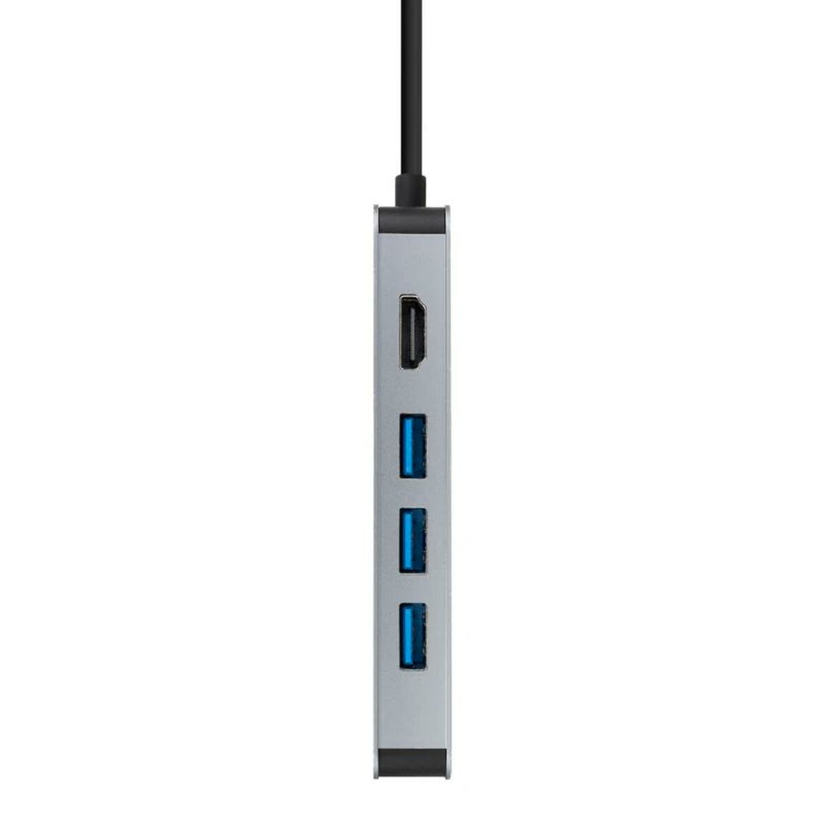 Hub USB NANOCABLE Hub 8en1 Gris 18 cm