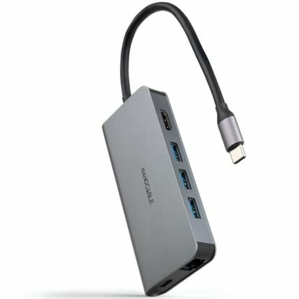 Hub USB NANOCABLE Hub 8en1 Gris 18 cm