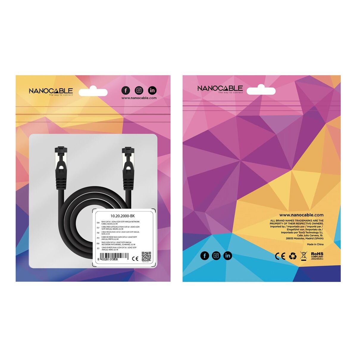 Câble USB NANOCABLE 10.20.2005-BK Noir 5 m