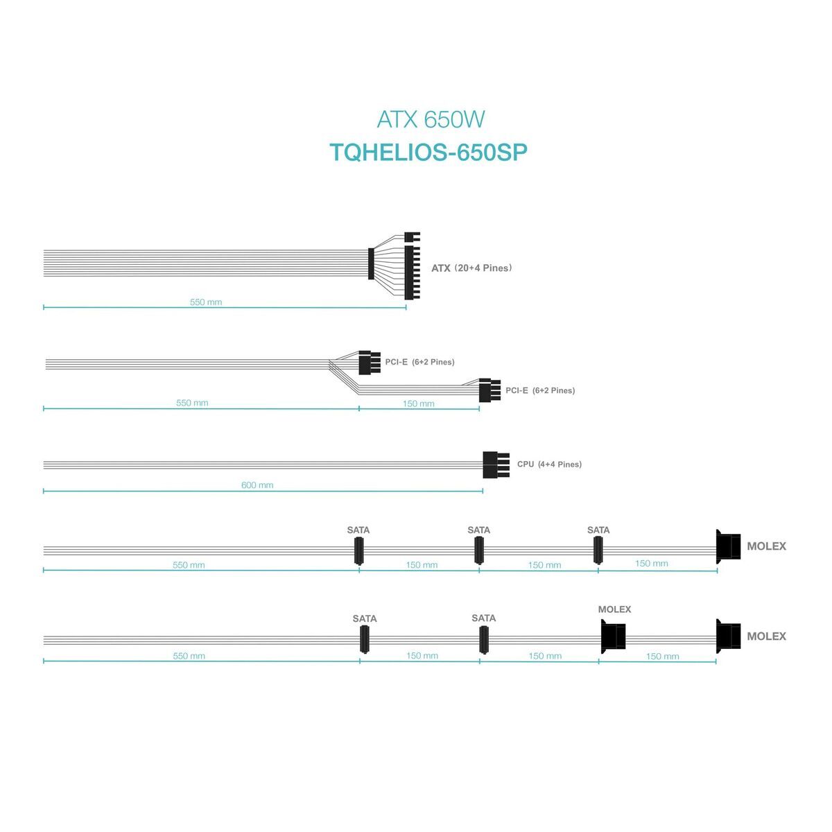 Écran TooQ TQHELIOS-650SP ATX 650 W 80 Plus Bronze