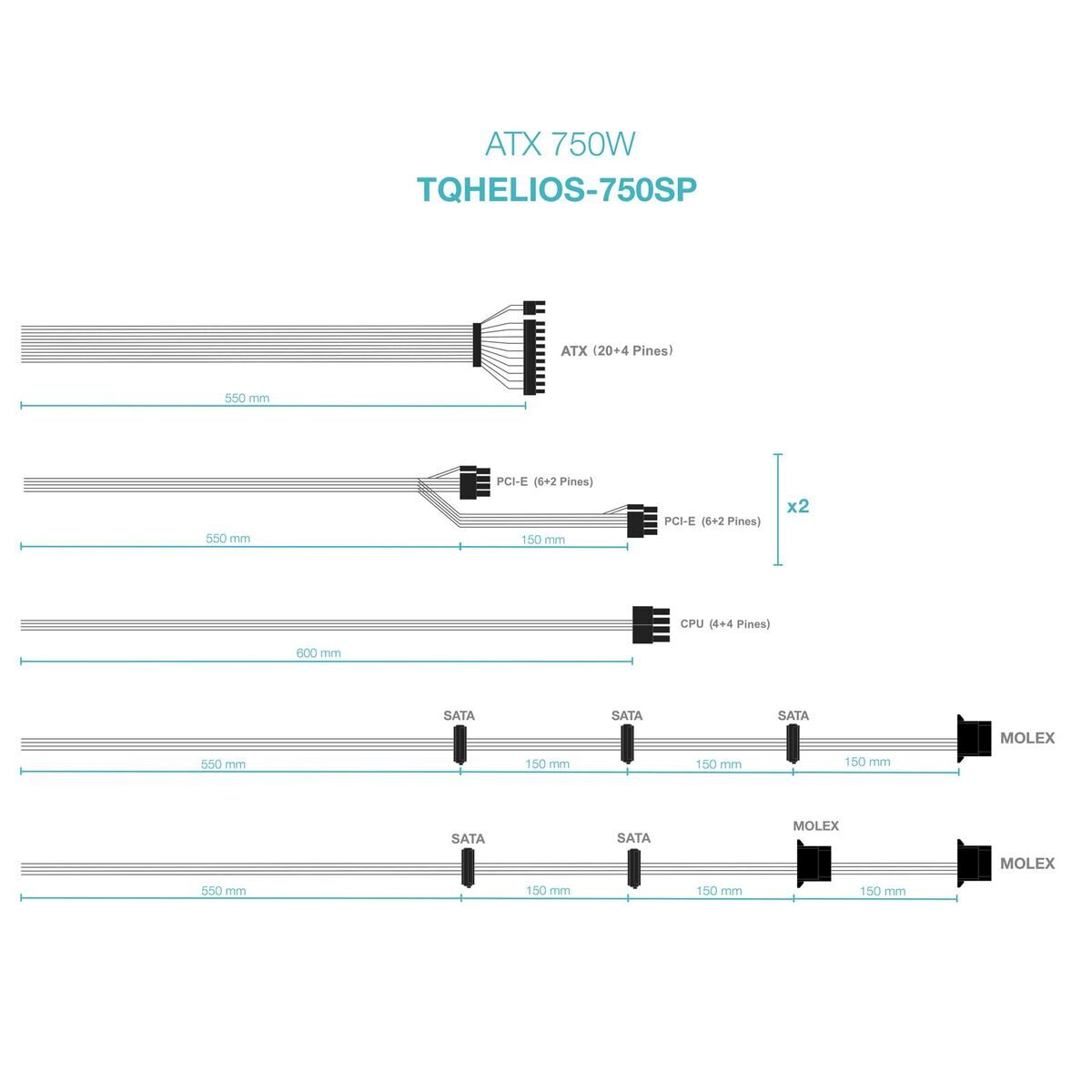 Écran TooQ TQHELIOS-750SP ATX 750 W 80 Plus Bronze