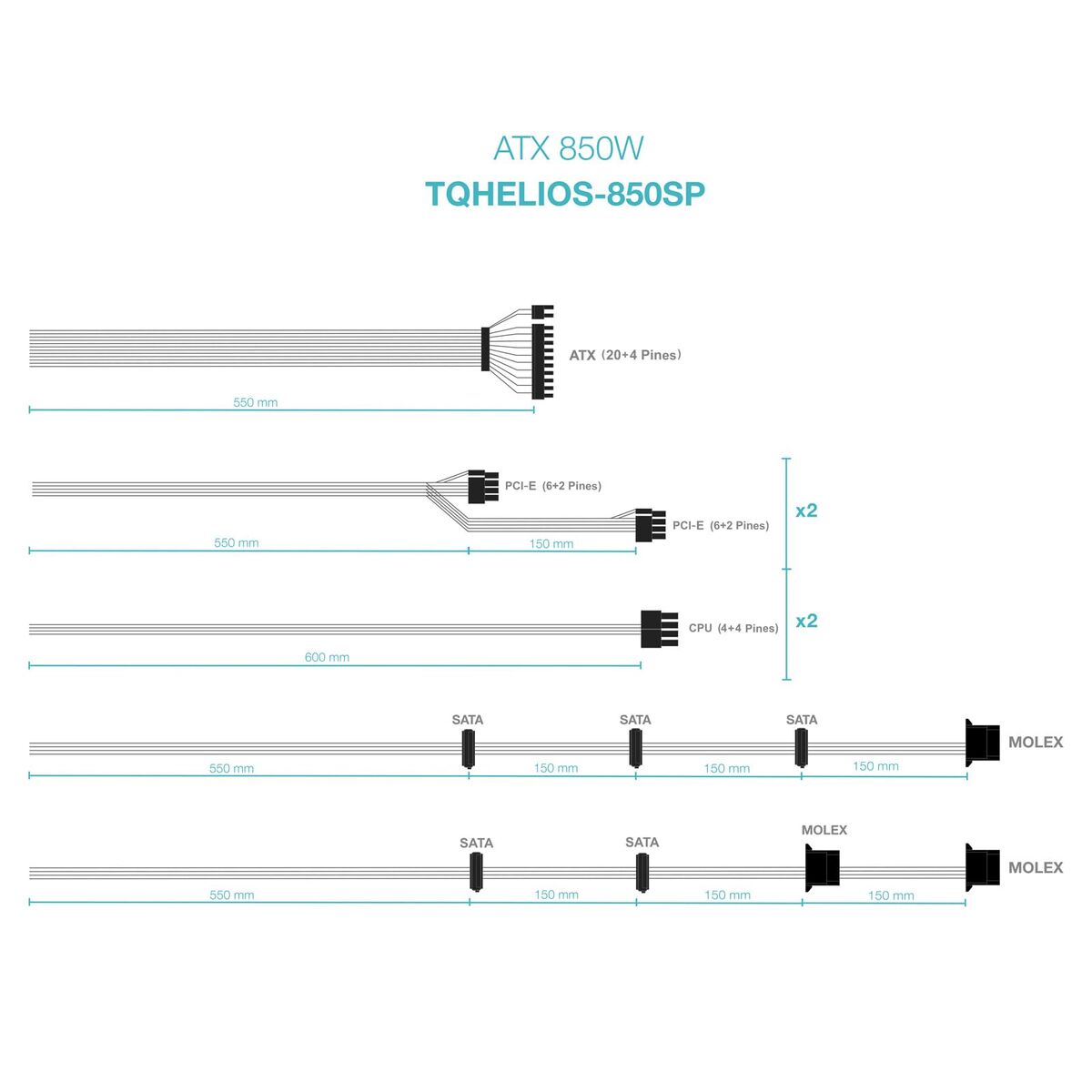 Écran TooQ TQHELIOS-850SP ATX 850 W 80 Plus Bronze