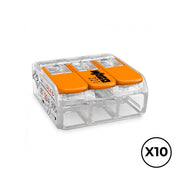 Connecteur rapide Wago 18,8 x 18,6 x 8,4 mm 4 mm 450 V 3 conexiones (10 Unités)
