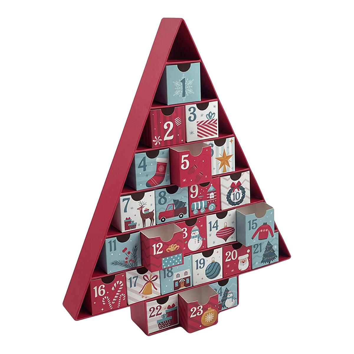 Calendrier de l’Avent 32,5 X 5 X 39 CM Carton Noël Sapin de Noël