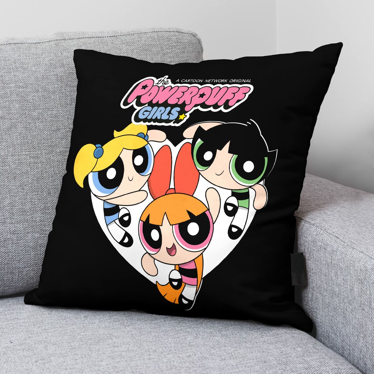 Housse de coussin Powerpuff Girls Powerpuff B Noir Multicouleur 45 x 45 cm