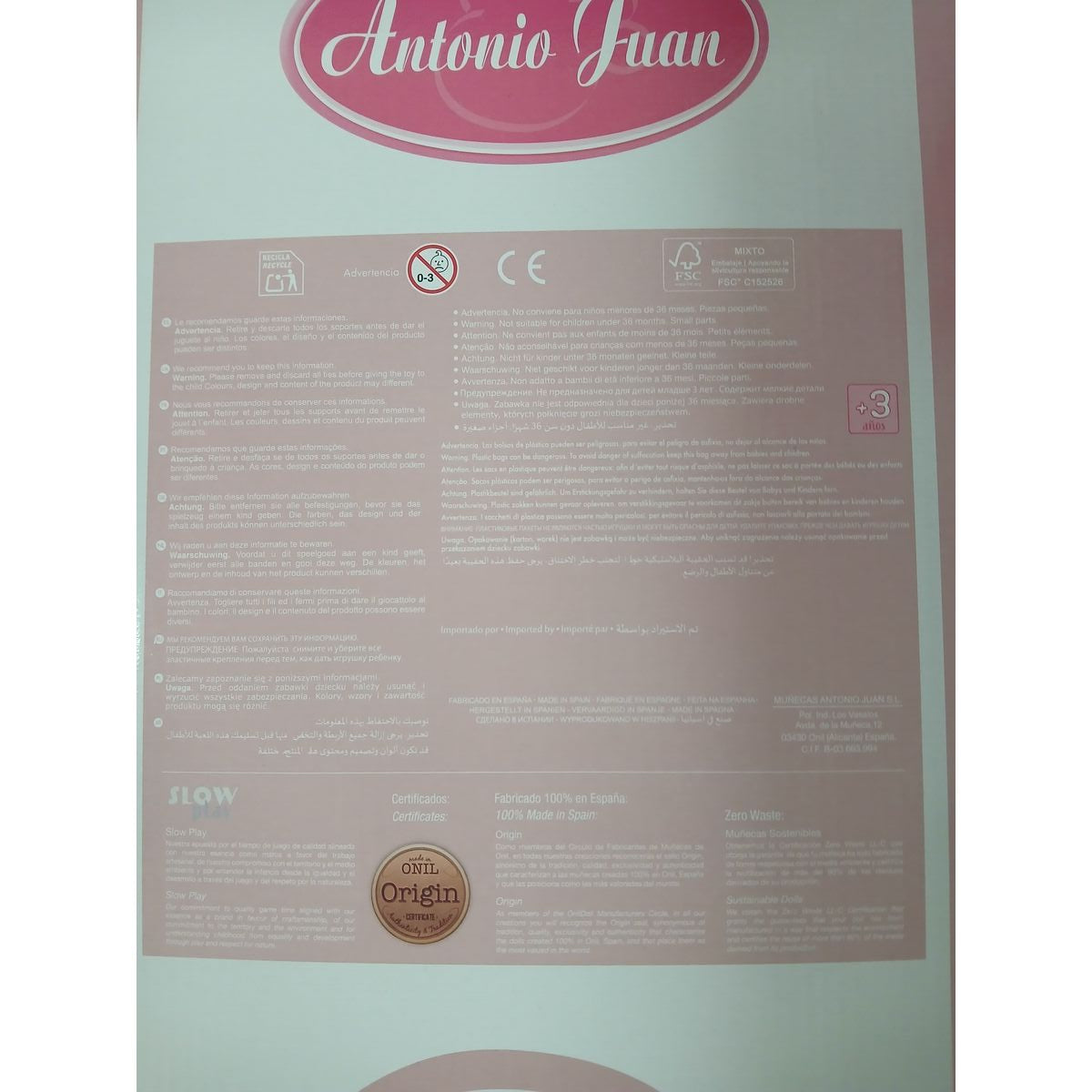 Bébé poupée Antonio Juan Clara 34 cm