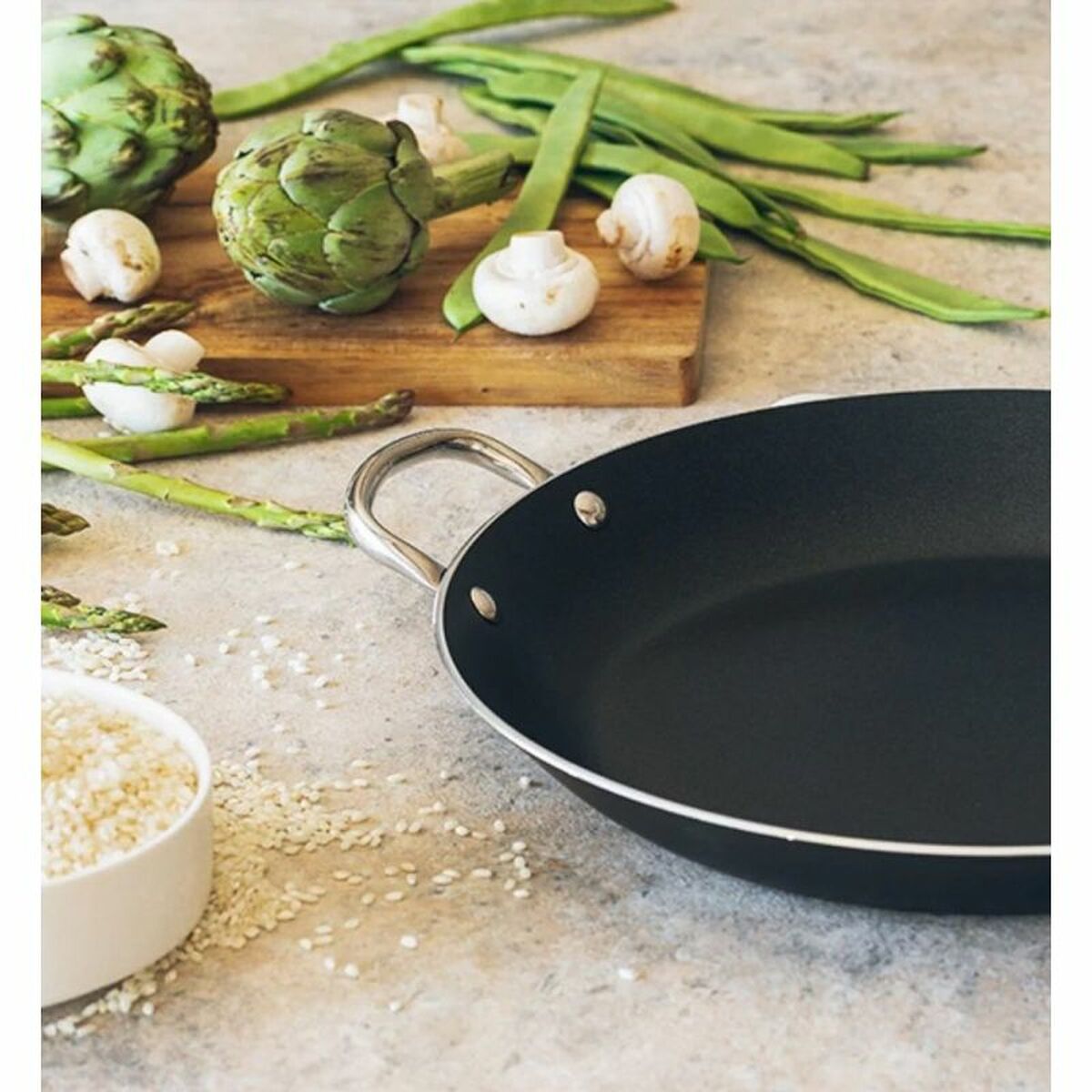 Poêle Monix Resistent Plus M371630 Noir Acier inoxydable Aluminium Ø 30 cm