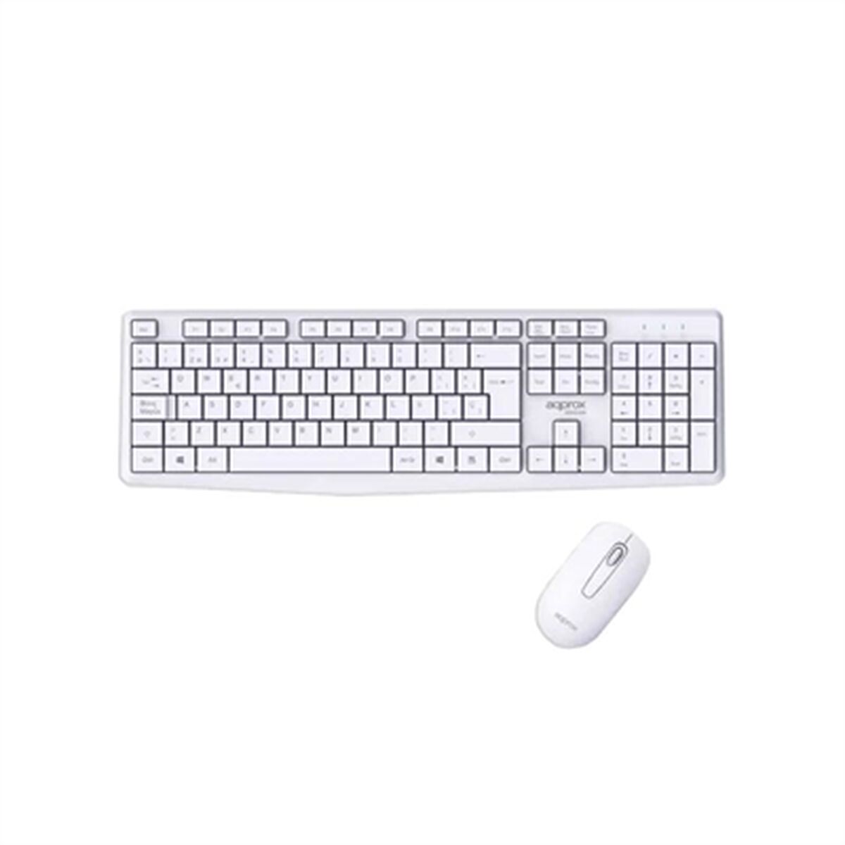 clavier et souris approx! X420W 1000DPI Blanc Espagnol Espagnol Qwerty