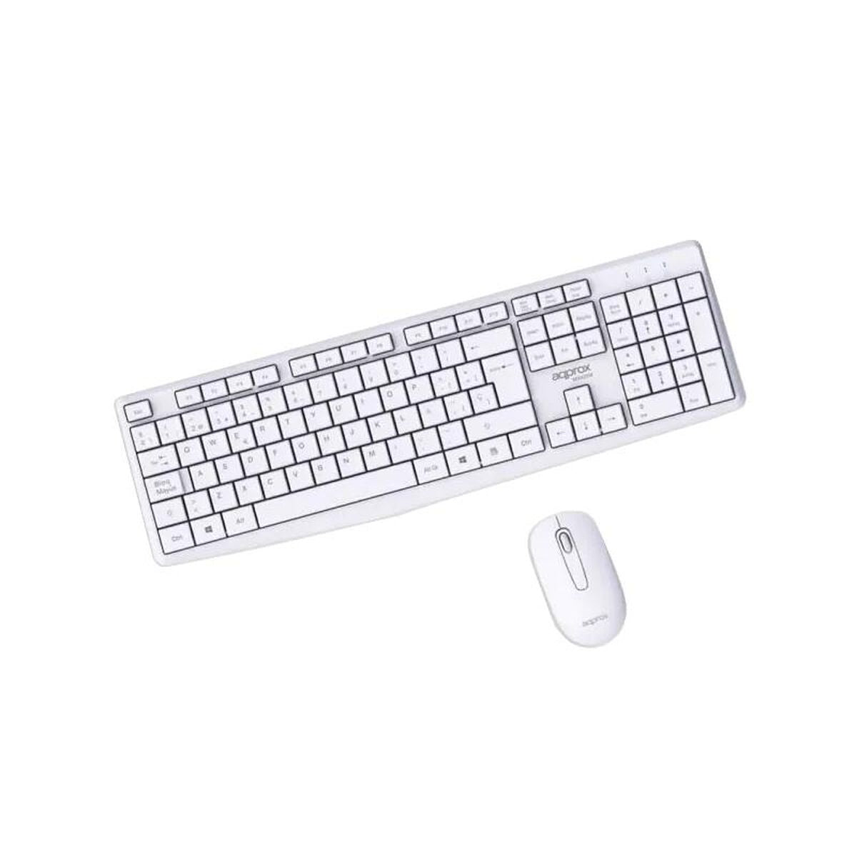 clavier et souris approx! X420W 1000DPI Blanc Espagnol Espagnol Qwerty