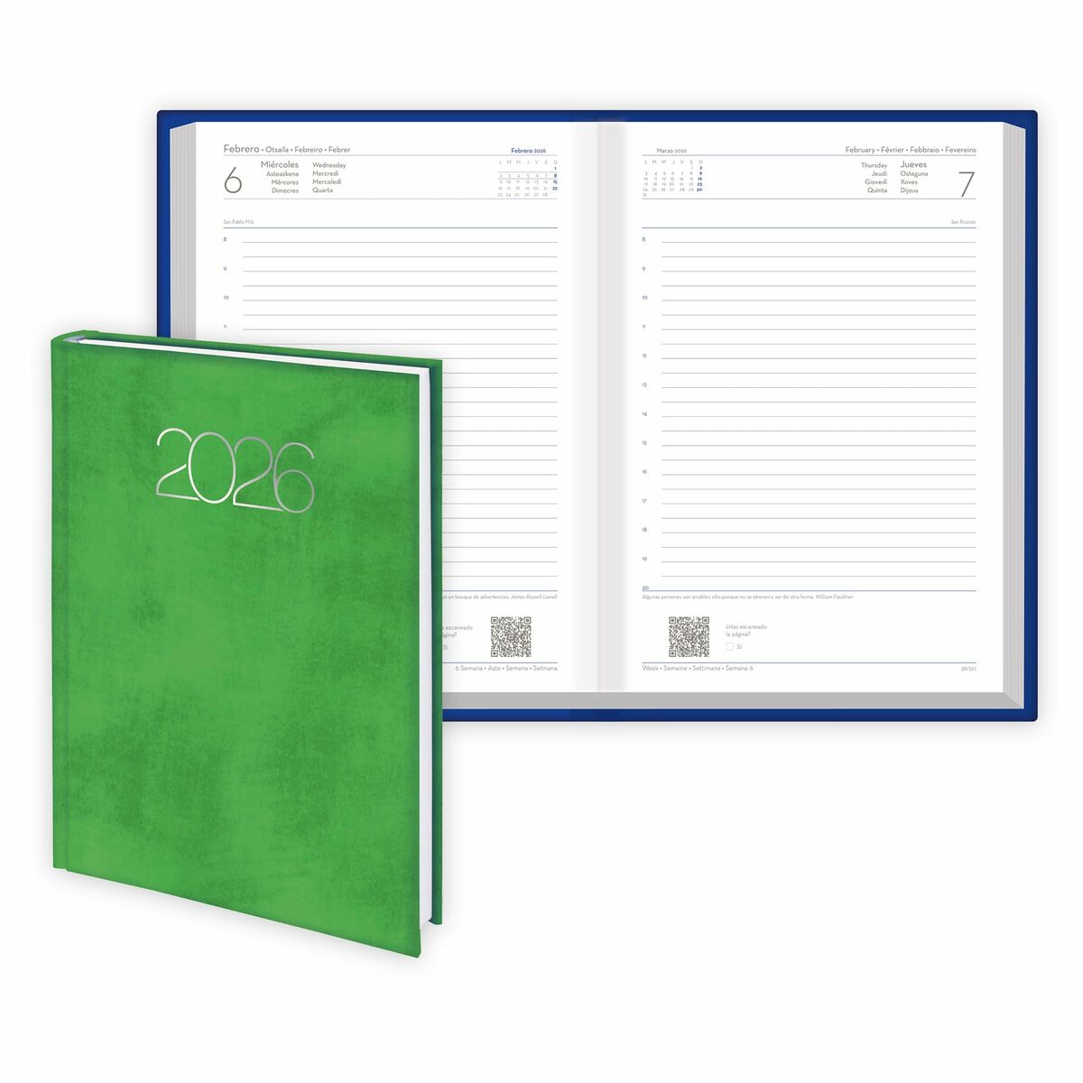 Livre de compte Deusto PREMIUM Vert A5 14,5 x 20,5 cm 2026