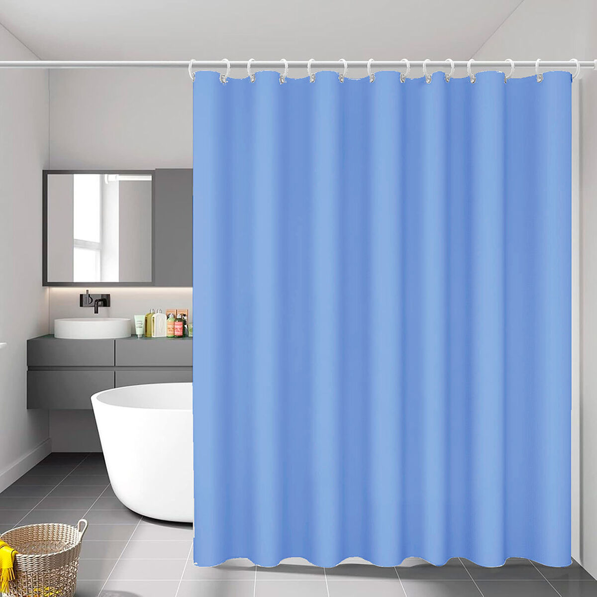 Rideau de Douche Exma Bleu PVC 140 x 180 cm