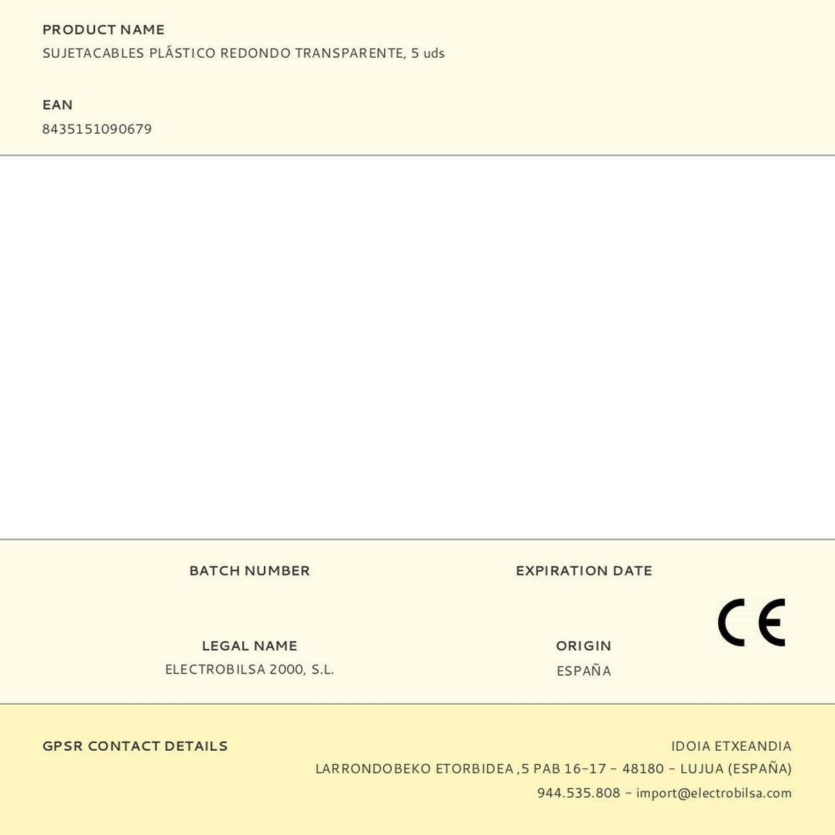 Attache de câbles F-line Transparent Plastique 5 Unités