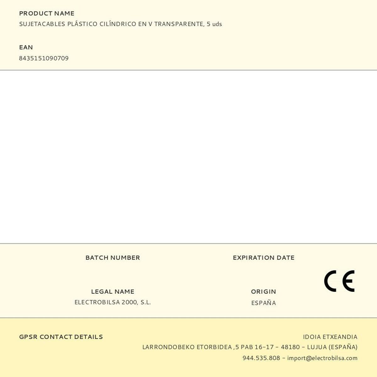 Attache de câbles F-line Transparent Plastique 5 Unités