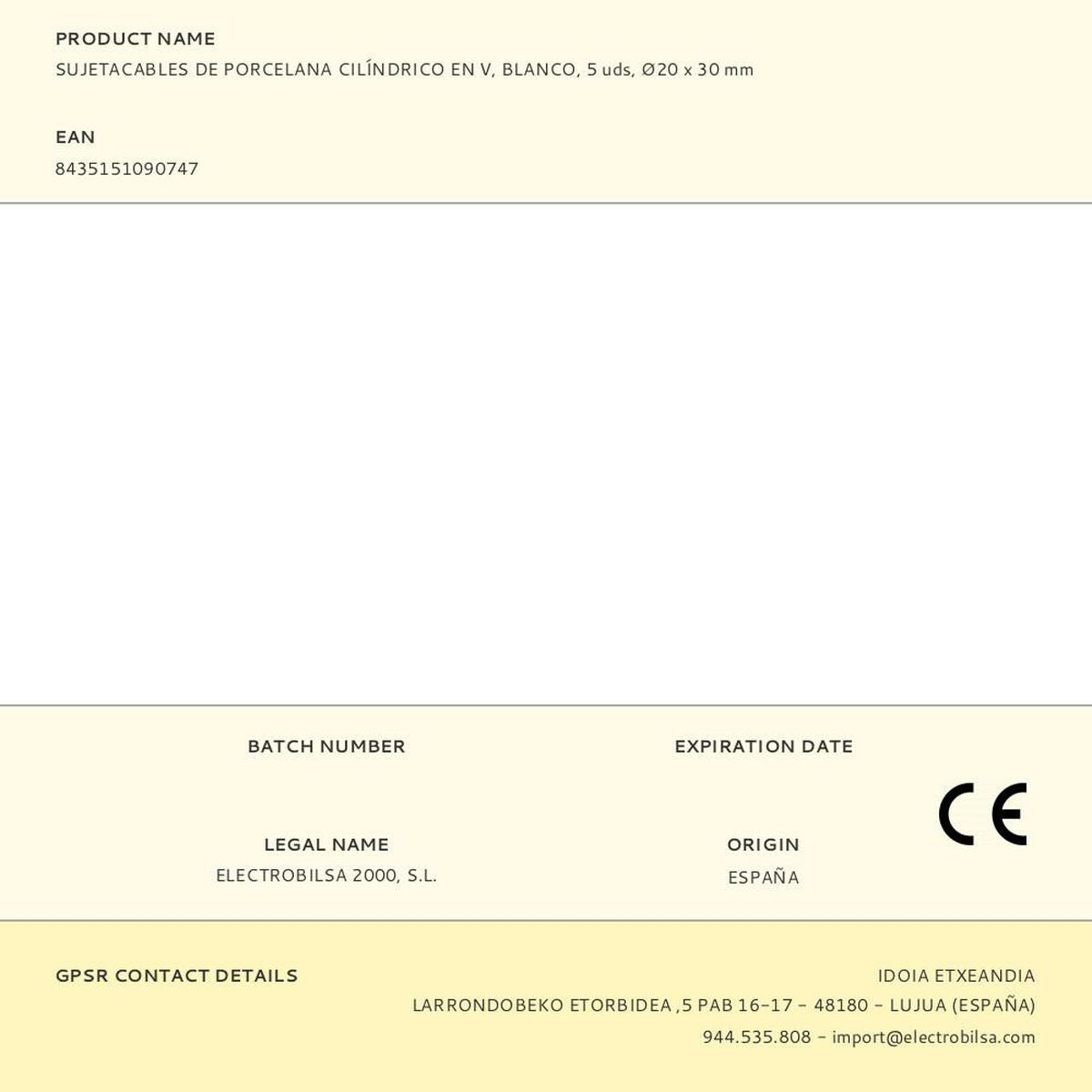 Attache de câbles F-line Blanc Porcelaine 5 Unités