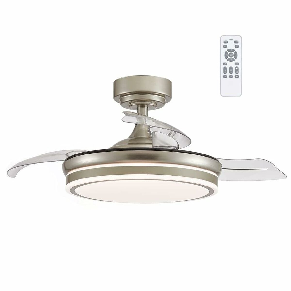 Ventilateur de Plafond CristalRecord Transparent Métal Ø 92 cm