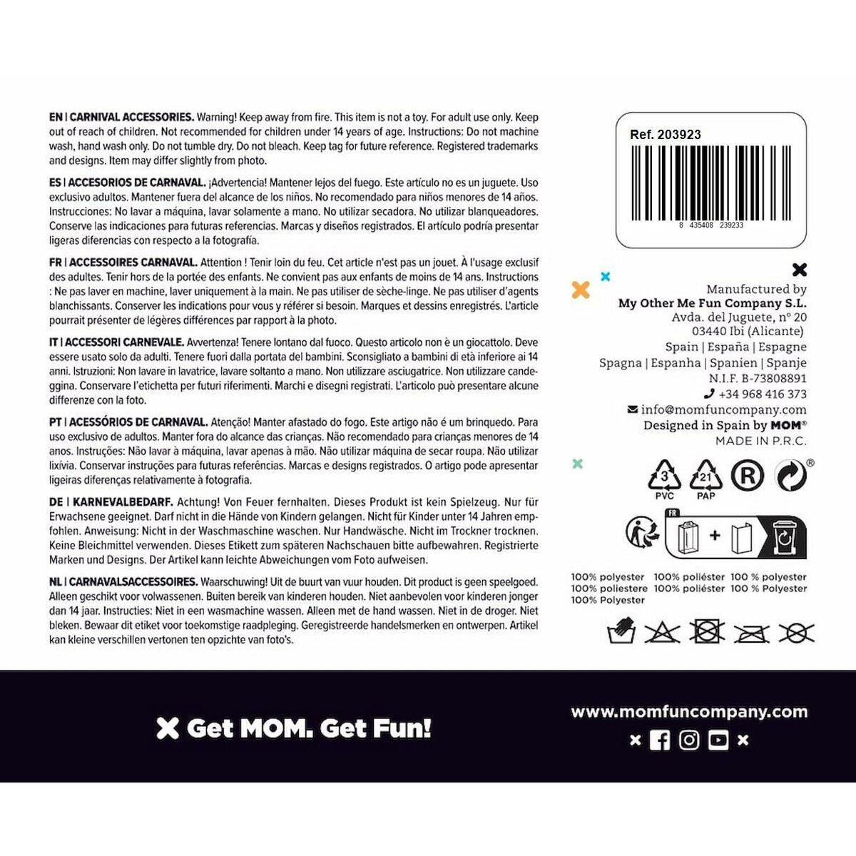 Déguisement pour Adultes My Other Me Multicouleur Orange