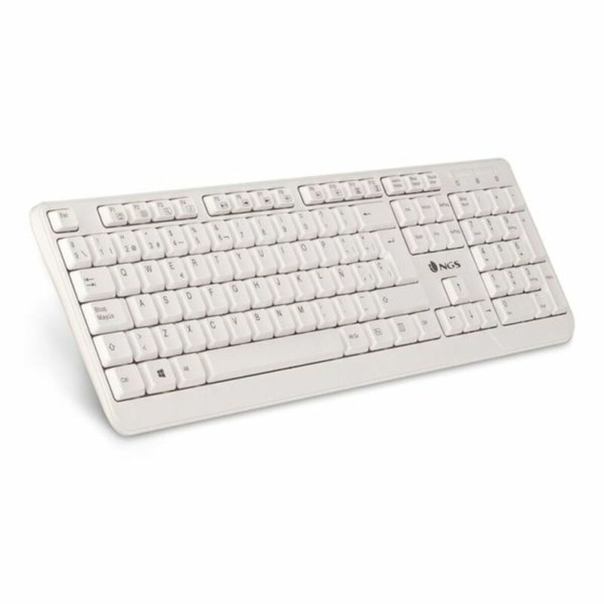 Clavier NGS NGS-KEYBOARD-0284 Blanc Espagnol Qwerty