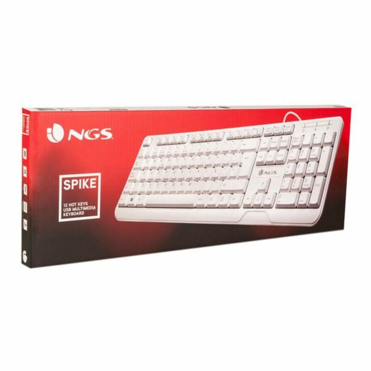 Clavier NGS NGS-KEYBOARD-0284 Blanc Espagnol Qwerty