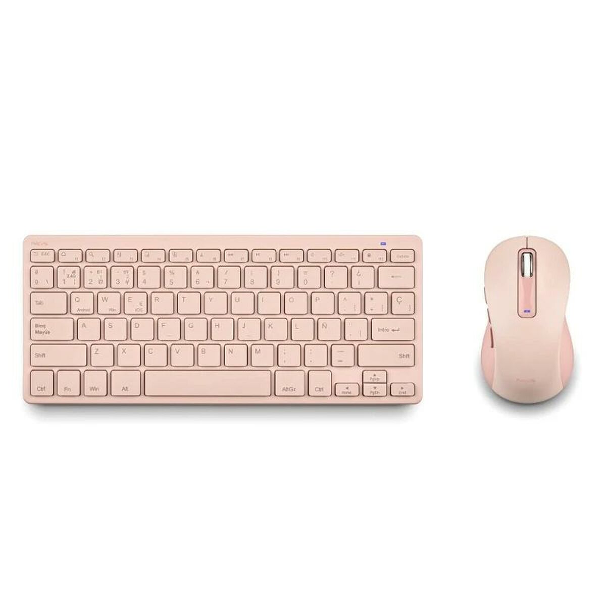 clavier et souris NGS FANTASYKITPINK Rose Espagnol Qwerty QWERTY