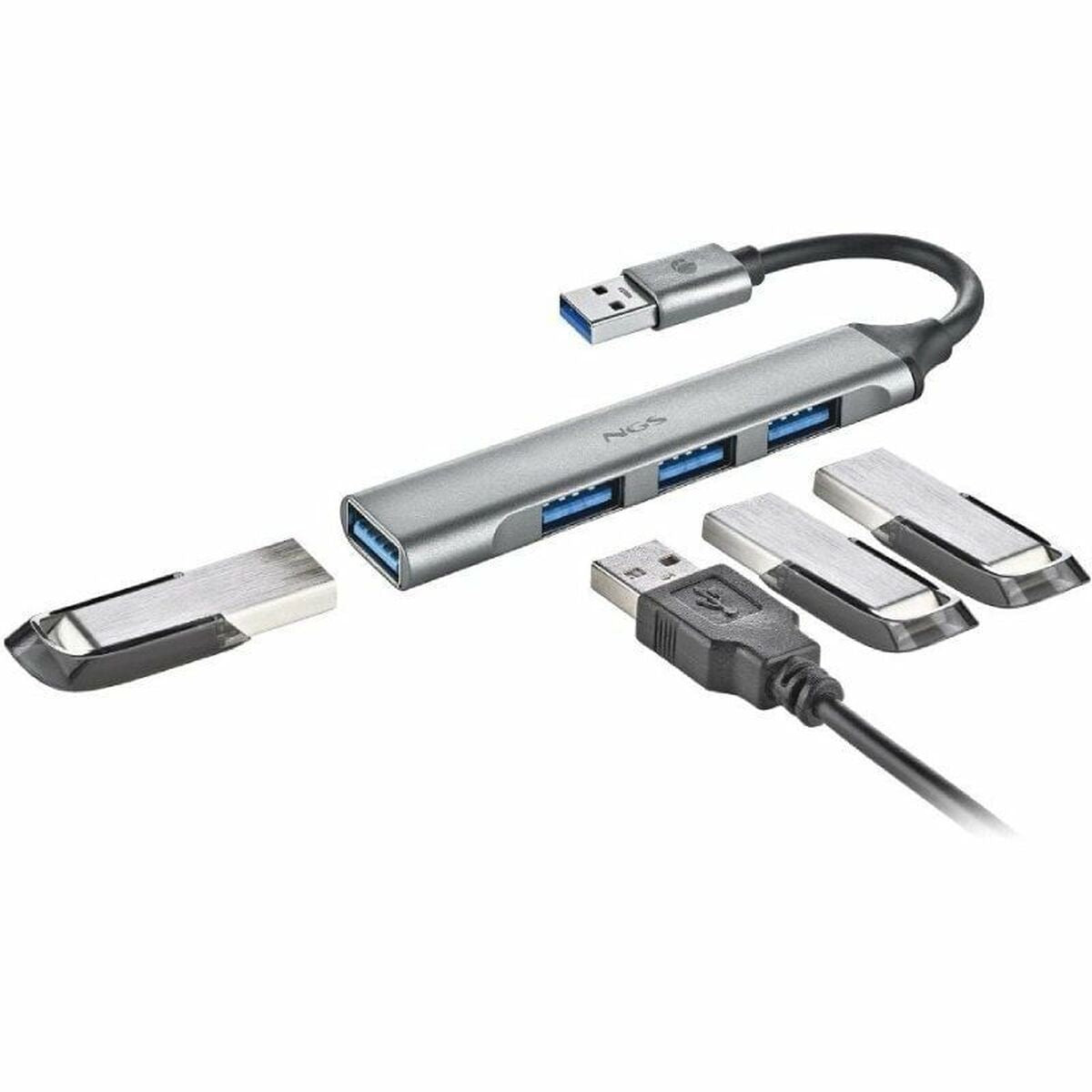 Hub USB NGS IHUB4MICRO Argenté
