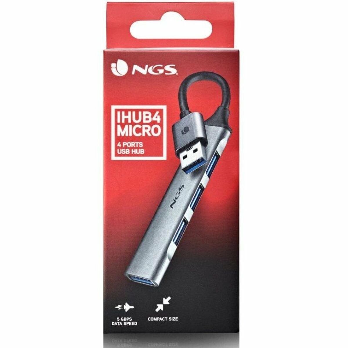 Hub USB NGS IHUB4MICRO Argenté