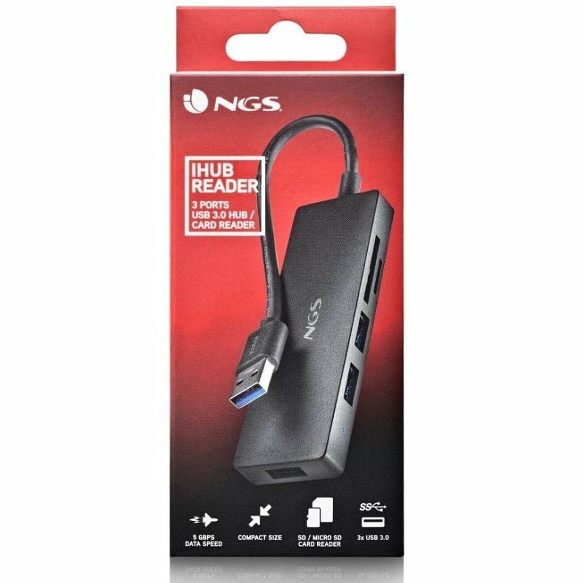 Hub USB NGS IHUBREADER Noir