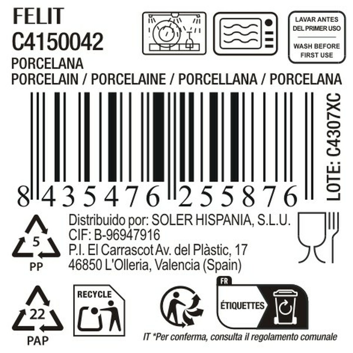 Assiette plate La Mediterránea Felit (Ø 20,5 cm)