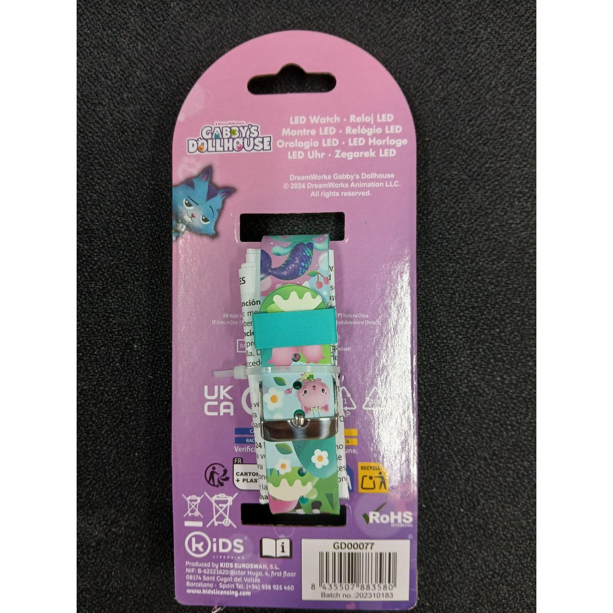 Smartwatch pour enfants Kids Licensing Noir Ø 35 mm Heure Calendrier 18 x 7,5 x 3 cm