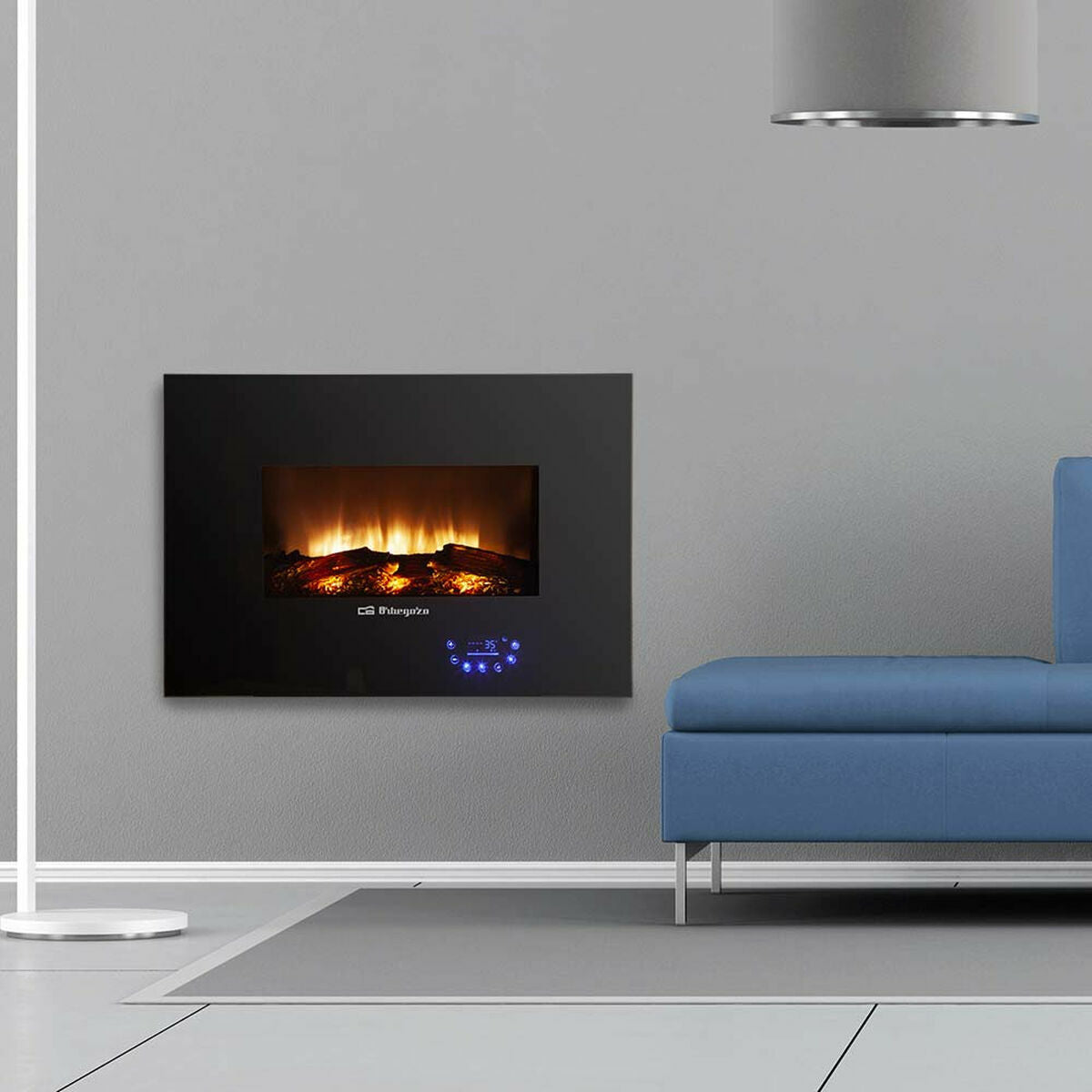 Cheminée murale électrique décorative Orbegozo CM 8000 Noir 1800 W