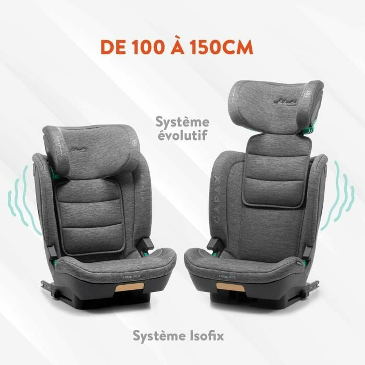 Siège de Voiture Babyauto CAPAX BLACK LINE Noir II (15-25 kg) III (22 - 36 kg) Enfant ECE R129