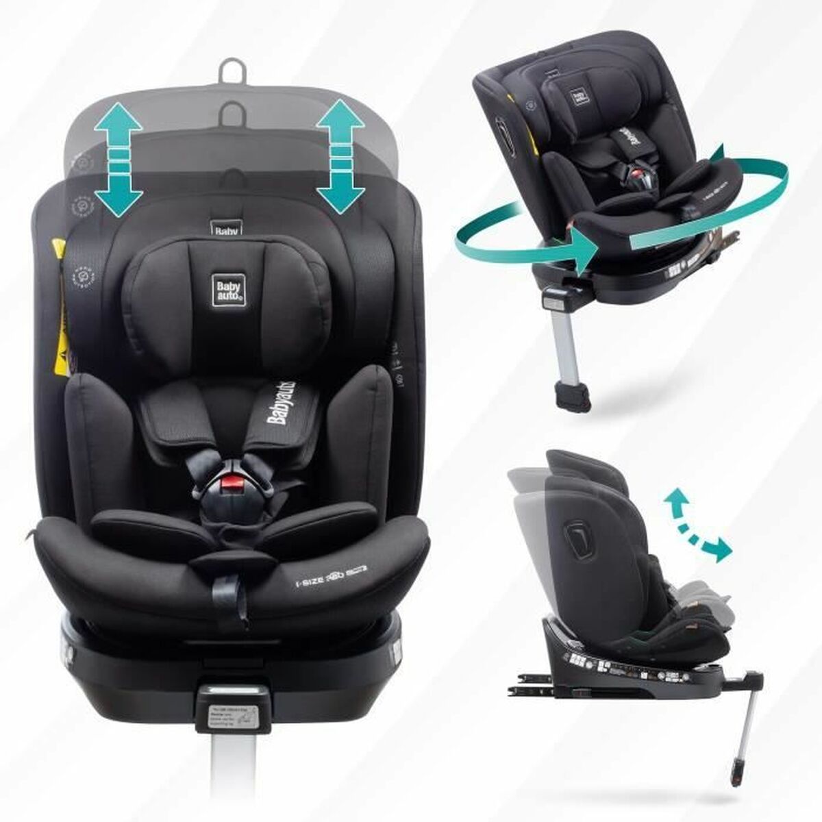 Siège de Voiture Babyauto Anthracite 0 (de 0 a 10 kilos) I (9 - 18 kg) II (15-25 kg) III (22 - 36 kg) Enfant ECE R129