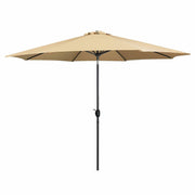 Marbueno Parasol Acier 8 Brins D300 cm Polyester Marron Jardin, Piscine, Terrasse