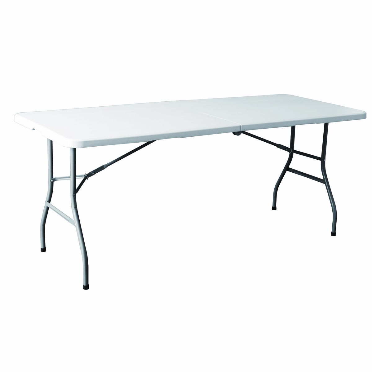 Marbueno Table Pliable Résine Blanc 180X74X74 cm Restauration, Plage, Camping 10528