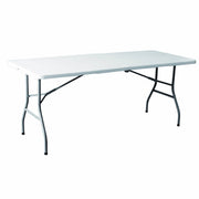Marbueno Table Pliable Résine Blanc 180X74X74 cm Restauration, Plage, Camping 10528