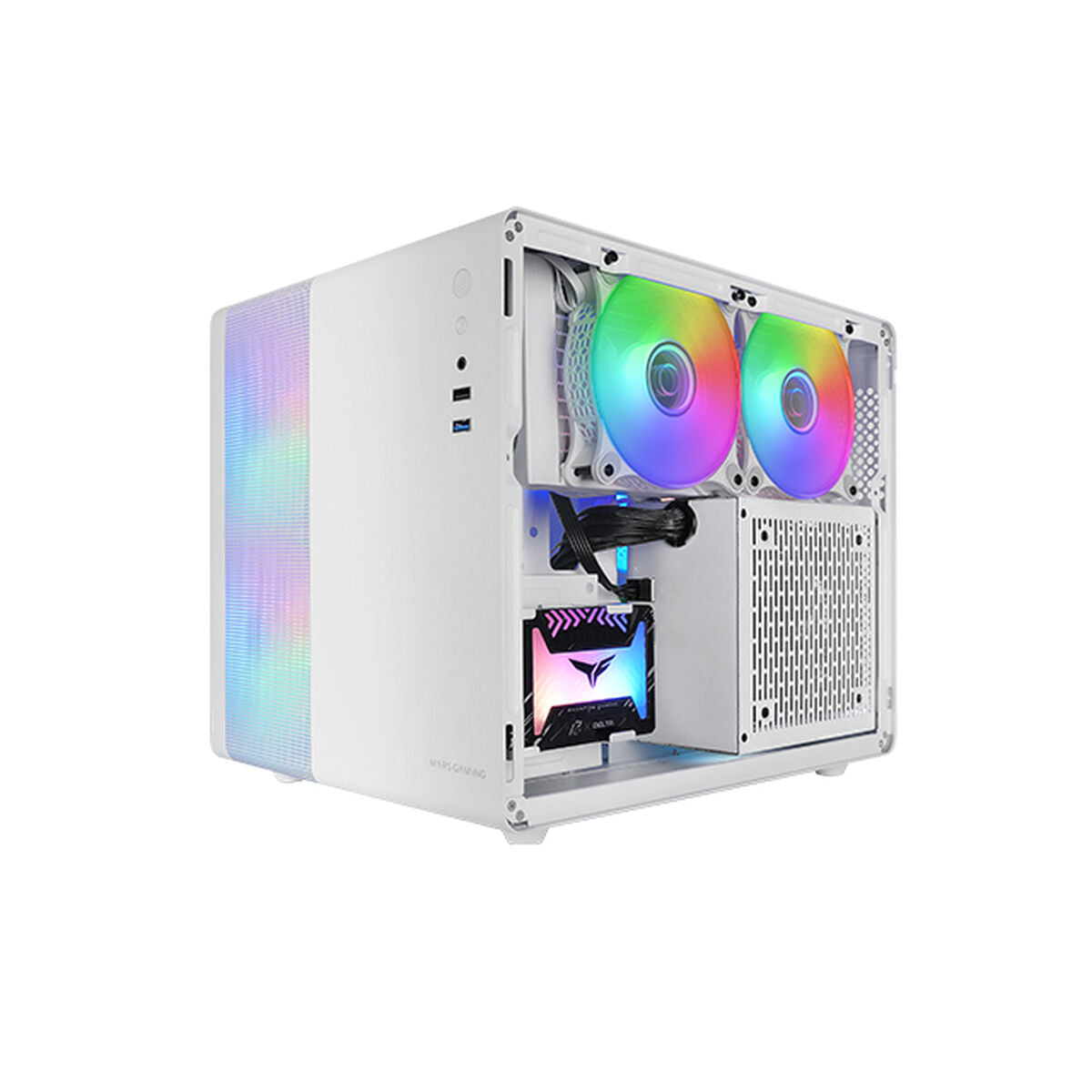 Boîtier ATX semi-tour Mars Gaming MC400W Blanc Noir