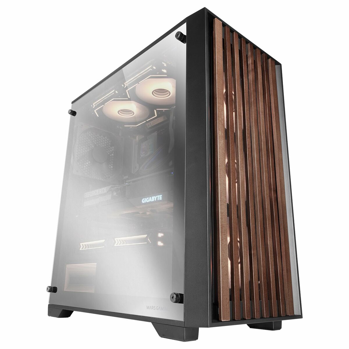 Boîtier ATX semi-tour Mars Gaming MCWOODDC Noir