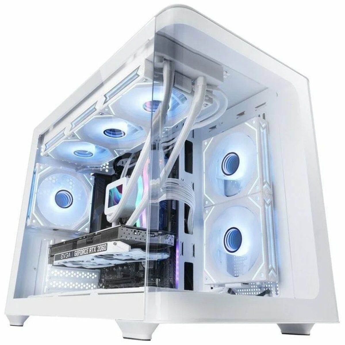 Boîtier ATX semi-tour Mars Gaming MCFUSIONMW Blanc