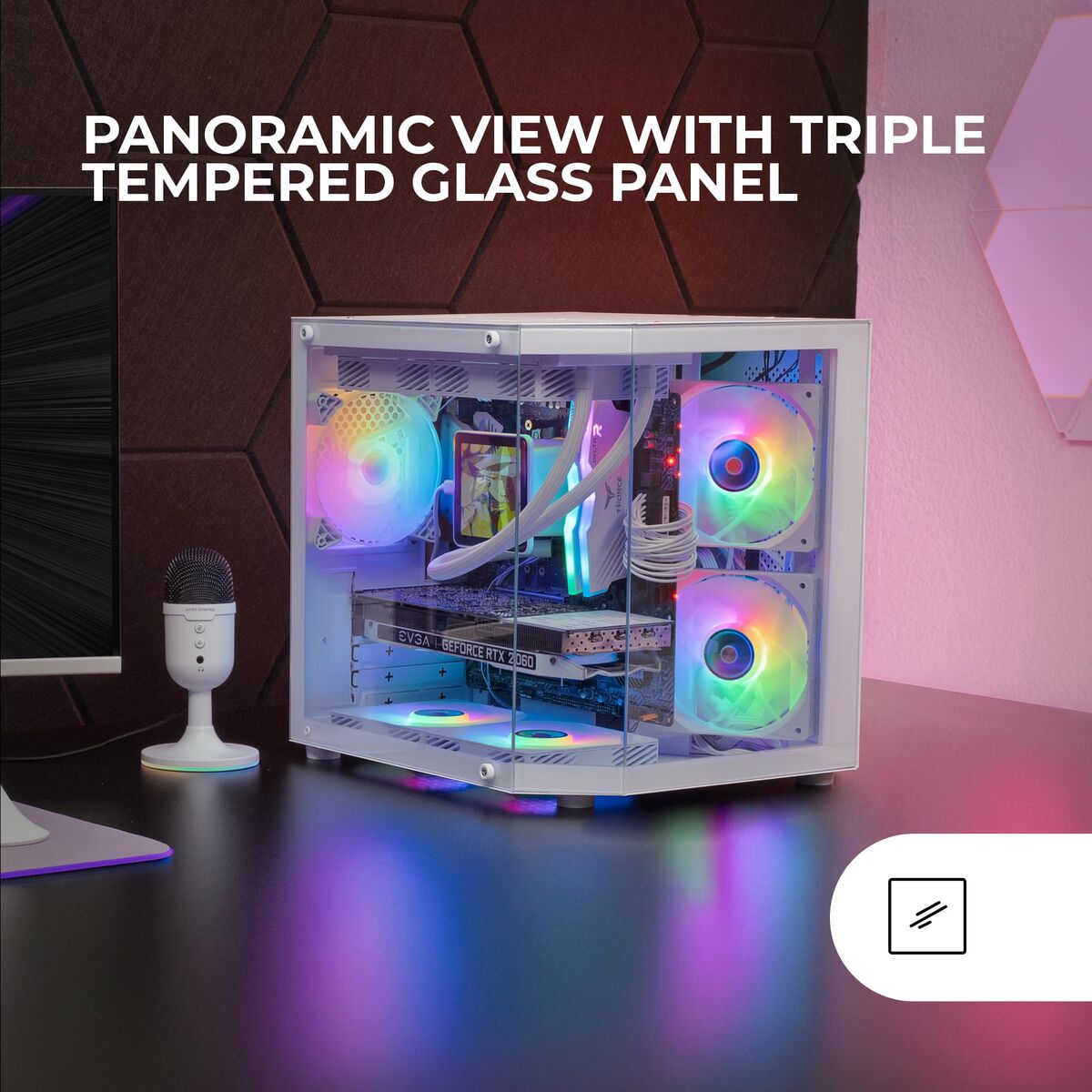 Boîtier ATX semi-tour Mars Gaming MC3TLITEW Blanc