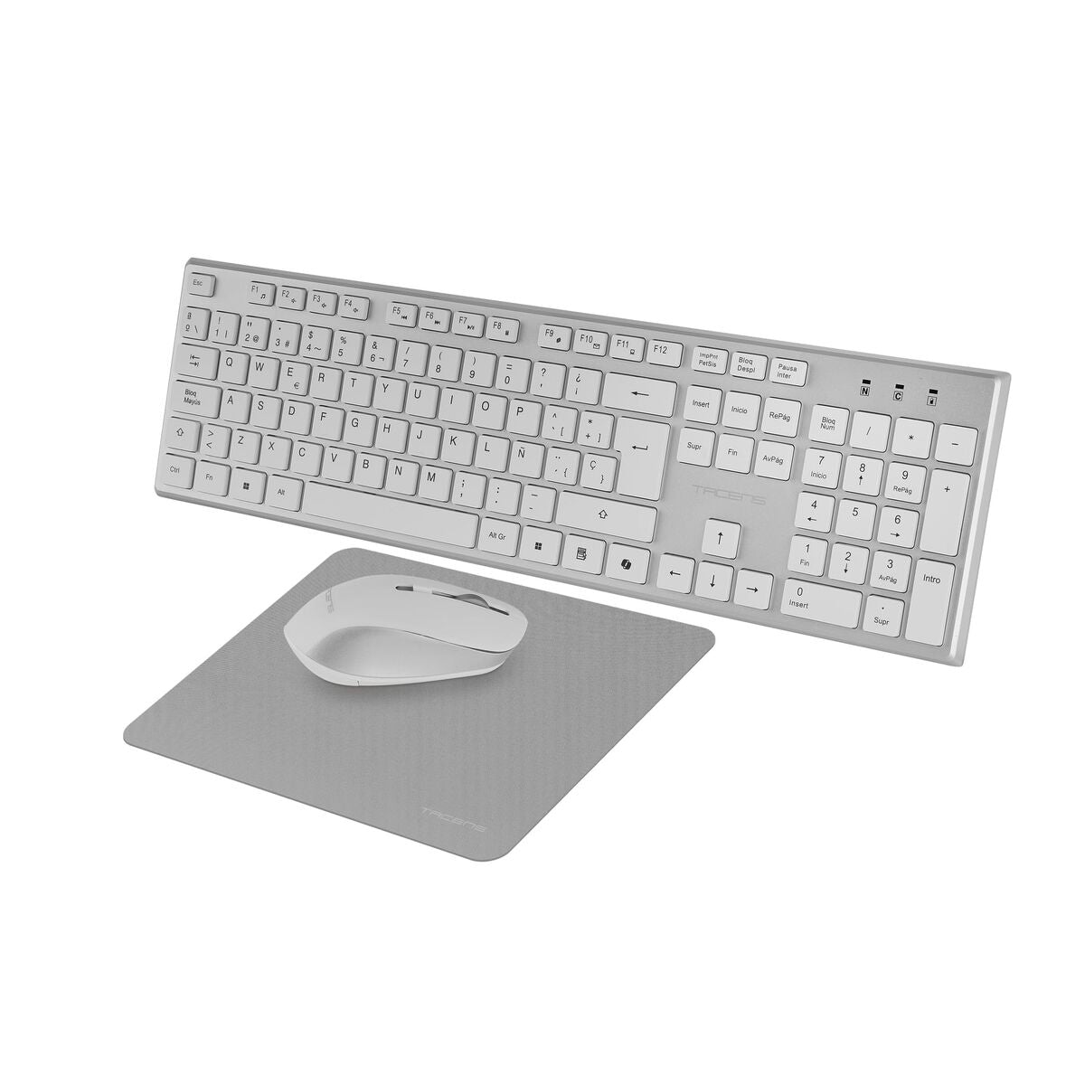 clavier et souris Tacens 6ZENITHWES Blanc Espagnol Qwerty (3 Unités)